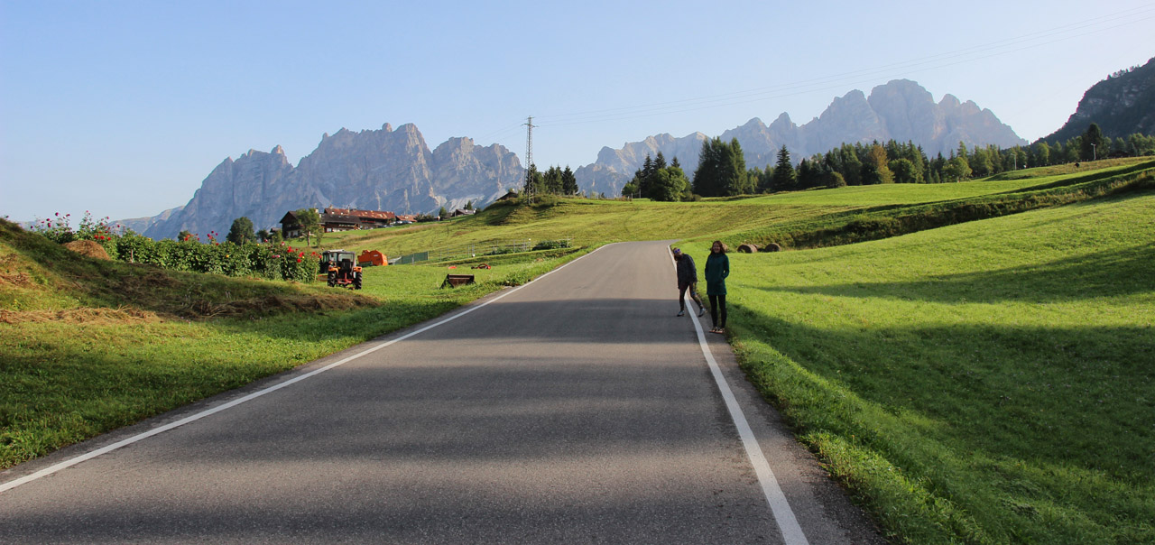 Cortina d'Ampezzo, výhľad na Pamagagnon a Monte Cristallo