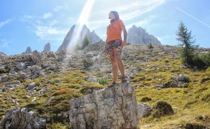 Planina na sever od Tre Cime, doma vyrábané sandále Labky