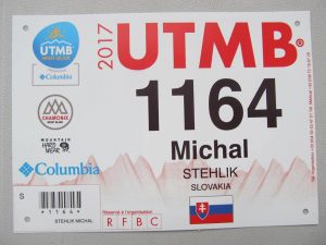 Mišo Stehlík na UTMB 2017 štartovné číslo