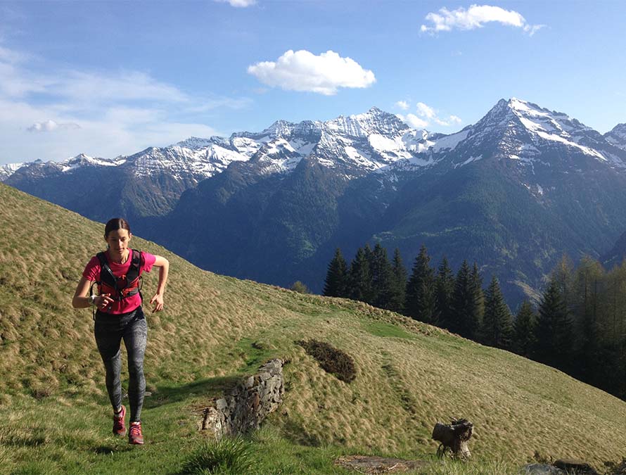 Andrea počas tréningov v Alpách