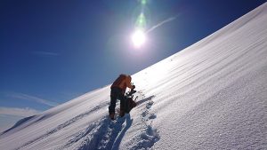 300 metrov Tesne pod vrcholom Kazbek