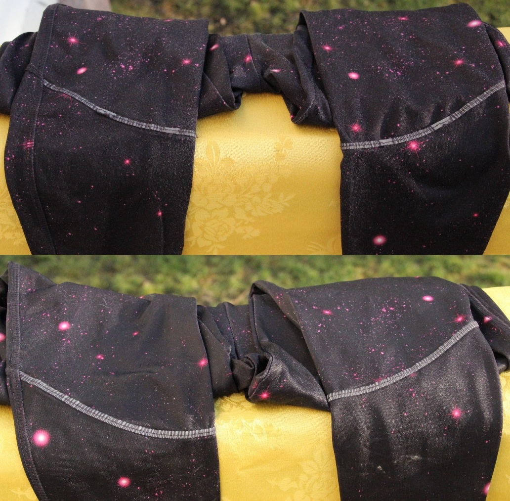 Dámske bežecké nohavice Crivit - Detail švov na lýtkových reflexných pásoch